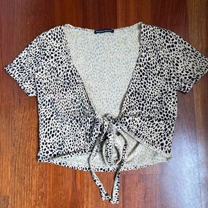 Brandy Melville Wrap Top Animal Print